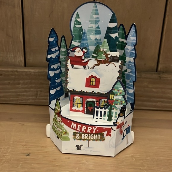 Hallmark Wonderfolds Pop-Up Christmas Cards Set of 8 Santa Roof Merry & Bright - Picture 1 of 5